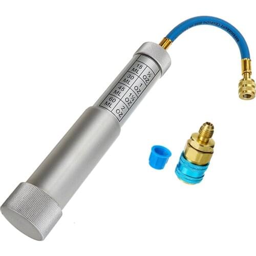 SAE R134A 2Oz Manual Oiler A/C Oil Injector Adapter Automotive Air Conditioning Coolant Filling Tube Injection Tool