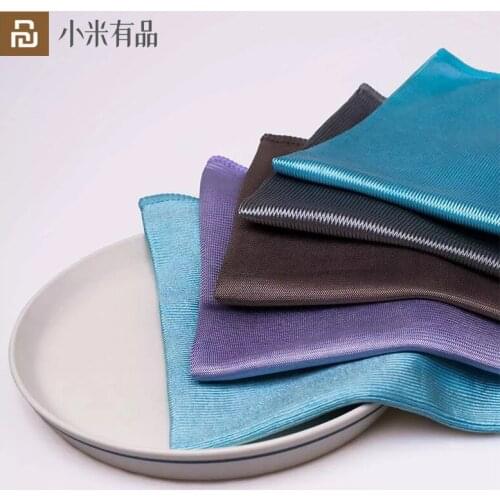 Youpin 5PCS Micro Fiber Cloth for Cleaning Furniture Non-marking Scouring Pad Home Washing Dish Kitchen Stain Removal 40*40 CM