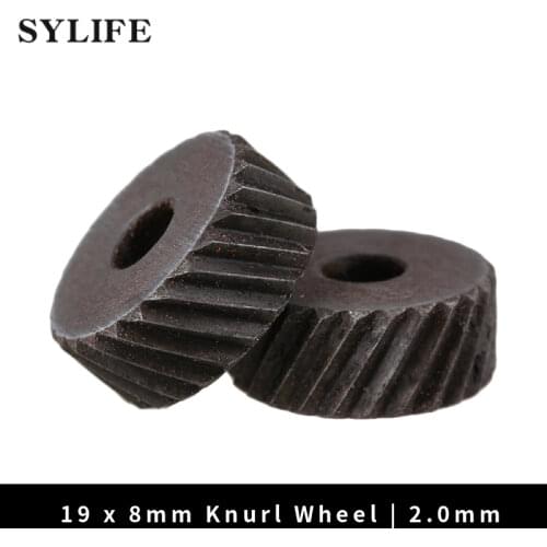 Silver 2mm Anti Slip Diagonal Coarse Knurl Wheel for Metal Lathe Pack of 2