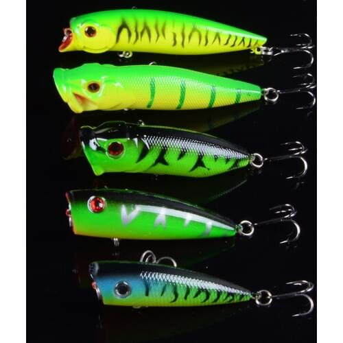 Mixed 5 models Fishing Lure Topwater Popper Crankbait Carp Fly Fresh Water Artificial Bait Lure Pesca With 3D Eyes