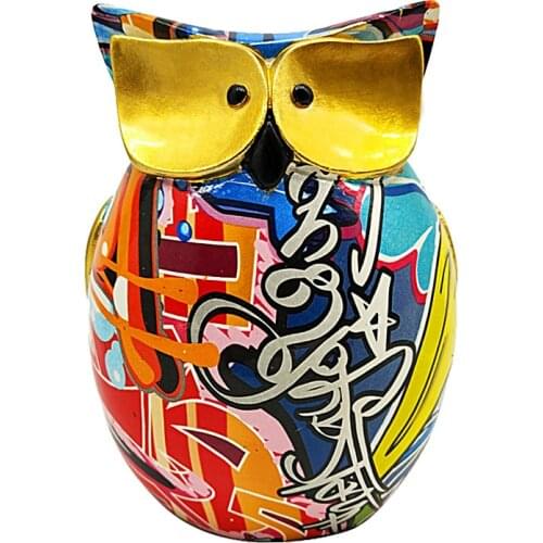 Figurines statue sculpture House living room home decor decorative Nordic modern graffiti painted water transfer owl crafts