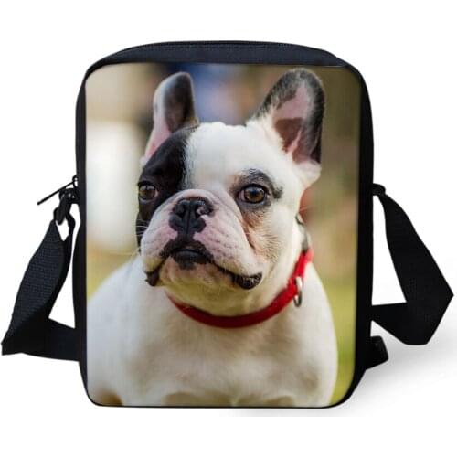 Fashion Women Messenger Bags Bulldogs Prints Pattern Shoulder Bags Cute Animal Girls Flaps Handbags Kids Mini Mochila