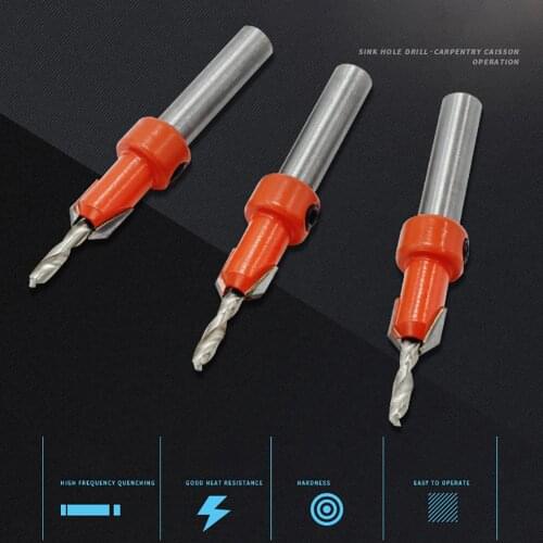 Woodworking Countersink Drill Bit Screws HSS Chamfering Wood Hole Drills Bit Countersinking round Shank Timber Working Apr21