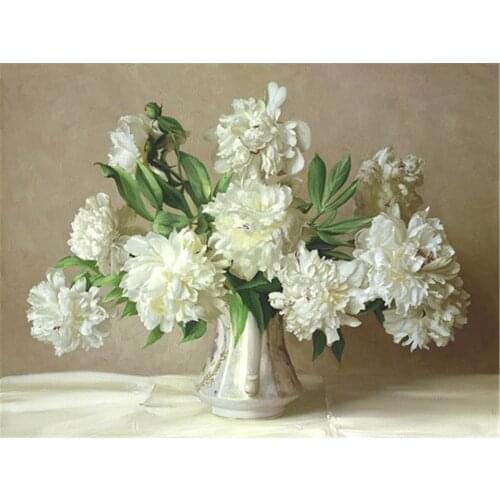 Flowers DIY Embroidery Cross Stitch 11CT Kits Needlework Craft Set Printed Canvas Cotton Thread Home Decoration Room