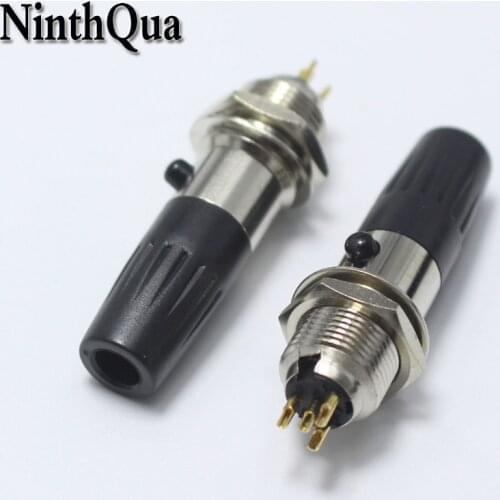 1pair Mini XLR 4 Pin Male jack + Female plug Small XLR 4P Audio Socket Microphone Connector MIC Adapter