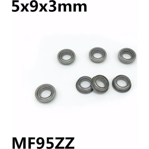 10Pcs MF95ZZ 5x9x3 mm Flange Bearings Deep Groove Ball Bearing High Quality MF95