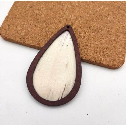 10 pcs Handmade DIY Teardrop Wood Base Blank Earrings Pendant Accessories Findings Full Wooden Settings Jewelry Making Wholesale