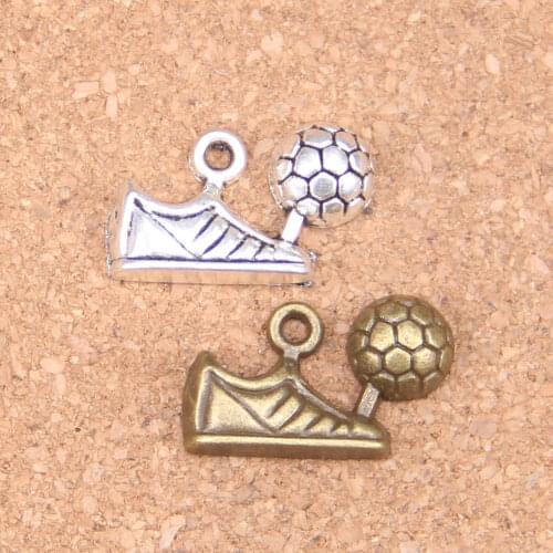 10pcs Charms football soccer cleats 15x23mm Antique Pendants,Vintage Tibetan Silver Jewelry,DIY for bracelet necklace