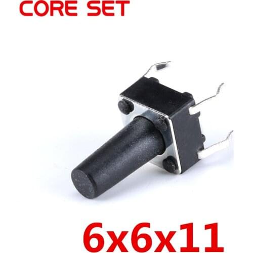 100PCS/Lot 6x6x11MM 4PIN Tactile Tact Micro Switch Touch Button Self-reset Button 6*6*11mm keys button DIP