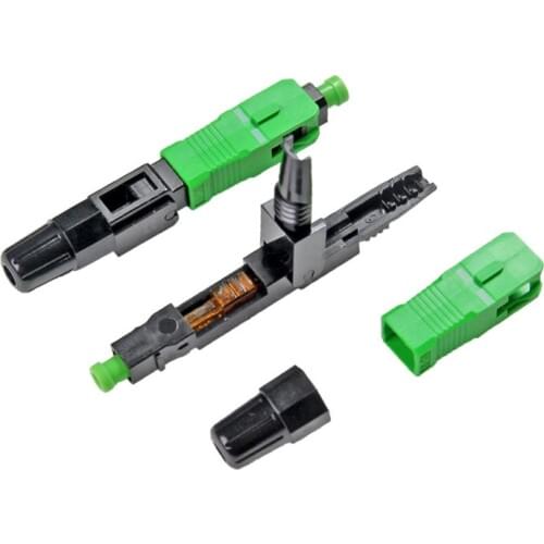 100pcs SC APC Fiber Optic Quick Connector FTTH Single mode/Multi mode Fiber Optic Fast Connector SC quick assembly Connector
