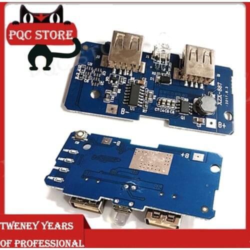 18650 Dual Micro USB 3.7V to 5V 2A Boost Mobile Power Bank DIY 18650 Lithium Battery Charger PCB Board Step Up Module With Led