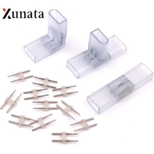2 pin I L T Shape Corner Connector for 110V 220V 8x16MM Single Color Neon Middle Connectors for Single/Double Side Light Neon