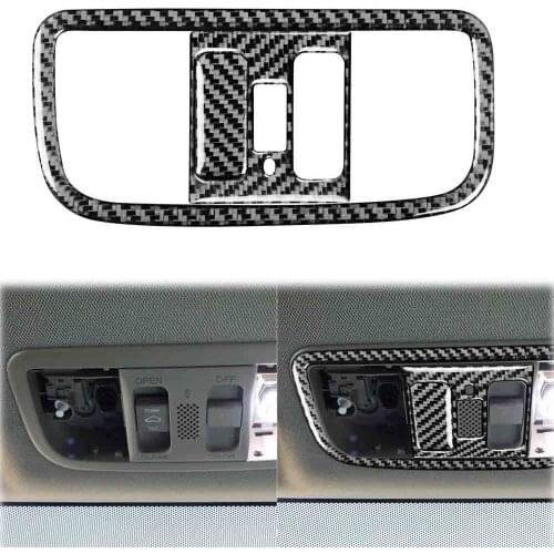 2Pcs Carbon Fiber Roof Reading Light Panel Cover Trim For Honda Civic 8th 06-11