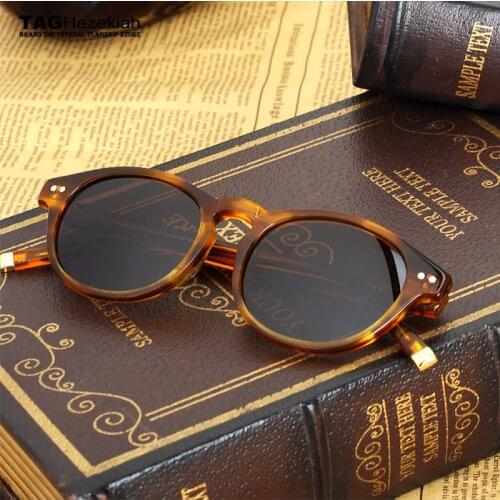 2019 TAG Hezekiah Classic Retro Designer Polarized Sunglasses Men Women Brand Vintage Rivet Frame Colorful Coating Shades nerd