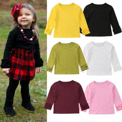 2020 Spring Toddler Kids Baby Girl clothes Fashion Puff Long Sleeve Tops Clothes T-shirt Tee Tops