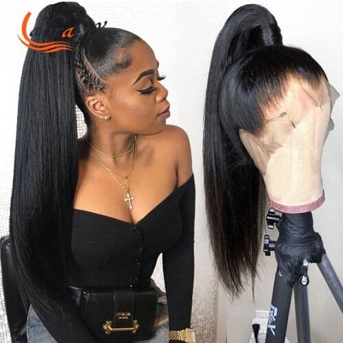 13X6 HD Lace Frontal 150% Density Straight Human Hair Wigs 360 Lace Front Colored Wig Nature Baby Hair Full For Black Women