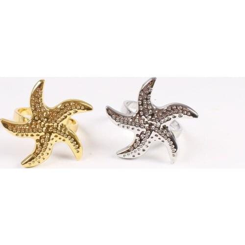 4PCS/metal napkin ring starfish napkin buckle simple style napkin ring table decoration jewelry napkin holder