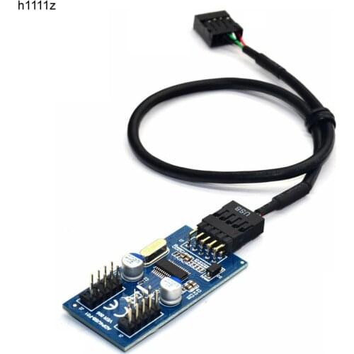 9pin USB header Male 1 to 2 / 4 Female Extension Cable Card Desktop 9-Pin USB HUB USB 2.0 9 pin Connector Adapter Port Multilier
