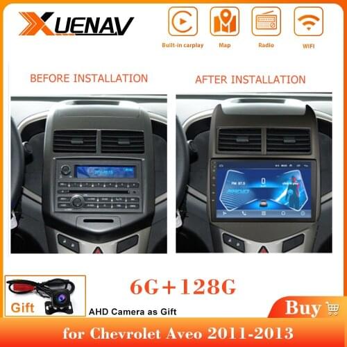 6GB+128GB Factory sale for Chevrolet Aveo 2 Sonic 2011-2013 Car Radio Multimedia video player GPS 2din DVD Android