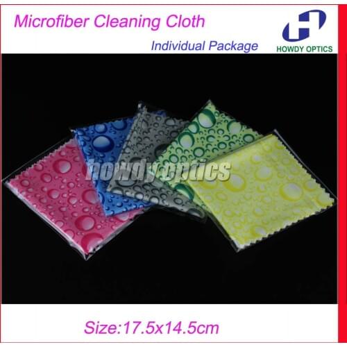 Free Shipping 20pcs/lot Individual Package Clean Flesh Glasses Sunglass Lens Microfiber Cloth glasses cloth 175x145mm