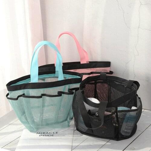 Children Beach Storage Bag 8-Pocket Quick Dry Shower Tote Bag Travel Bathroom Toiletries Toys Containing Bags Mesh Shower Bags