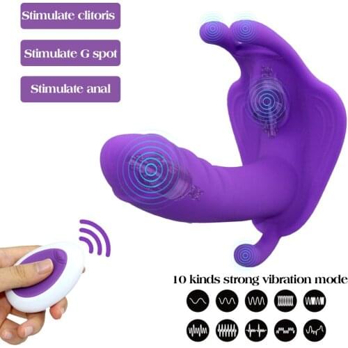 Butterfly Wearable Dildo Vibrator for Women Masturbator Panties G Spot Clitoris Stimulator Remote Control Panties Adult Sex toys