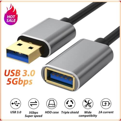 USB 3.0 Male To Female Cable 5Gbps All Copper 9 Core Data Transmission OTG Extender Adapter For PC Radiator Hard Disk Speaker