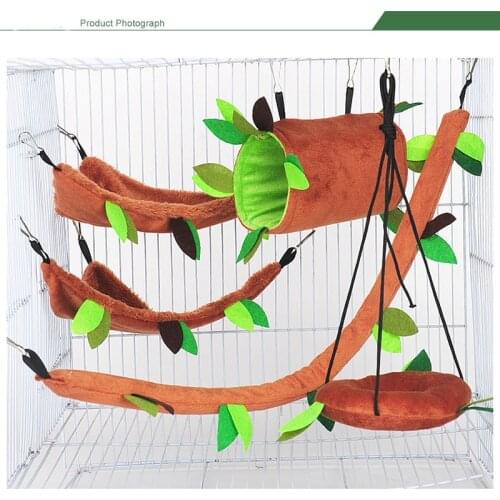 Pet Hamster Cage Mini Hanging Nest Plush Soft Hanging Bed for Hamster Hammock Squirrel Little Mouse Mini Pet Warm House