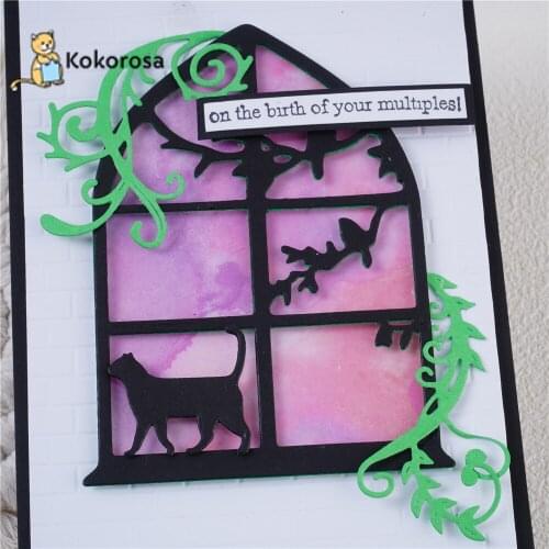 Kokorosa Window Cat Arabic Style Cutting Dies Metal Dies Scrapbooking Album Card Making Embossing Stencil Diecuts New 2021