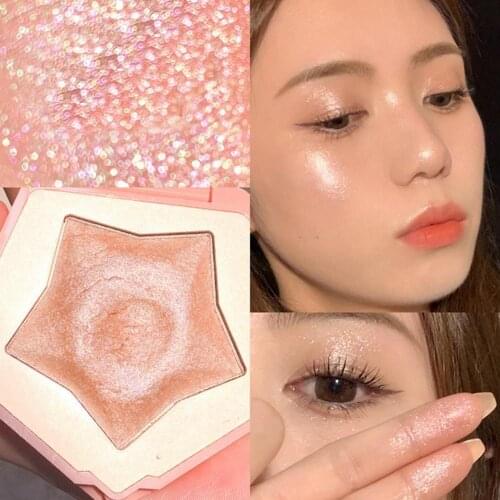 Cosmetic High-gloss Glitter Powder Matte Face Blush Nose Shadow Brighten Palette