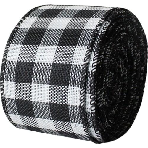 5M/Roll Red Black Braid Gift Ribbon Plaid Imitation Hemp Belts Vivid Colors Beautiful Autumn Diy Burlap Christmas Decorations