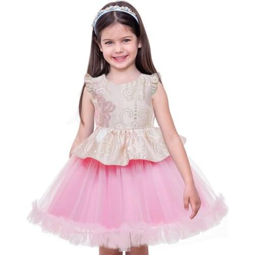 2021 Summer Girls Birthday Tutu Dress Kids Wedding Dresses For Children Costume Lace Princess Party Dress Girl Palace Elegant