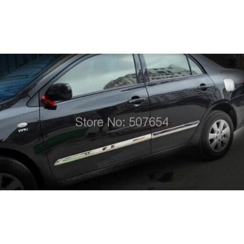 Higher star stainless steel 4pcs Side Door decoration trim,side door protect bar for for Toyota Corolla 2010-2013