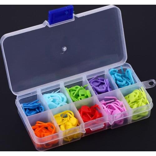 120Pcs 10 Colors Locking Stitch Markers Colorful Plastic Knitting Crochet Locking Markers Crochet Needle Clip Hook Tool with box