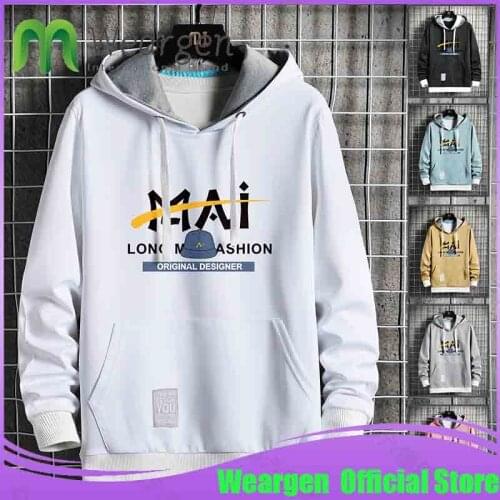 Weargen Men Hoodies Sweatshirts Autumn Mens Casual Harajuku Hooded Pullover Hip Hop Trend Male Color Hoodies Tops WY1805