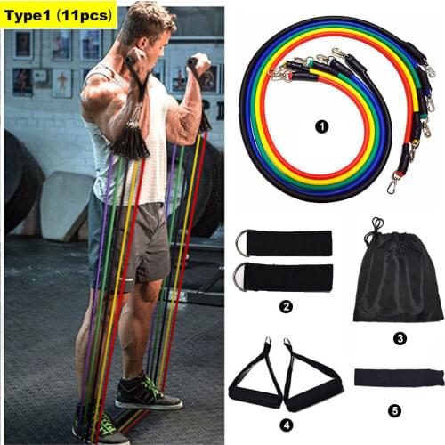 Resistance Bands Set Pull Rope Men Fitness Exercises Equipment set 100 pounds tension Latex Tube Physical Therapy Home Workouts