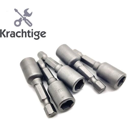 5Pcs Magnetic Nut Driver Set 1/4" Socket Adapter Hex Drill Bit Tools Set Professional Torque Wrench Set 8mm Socket Set