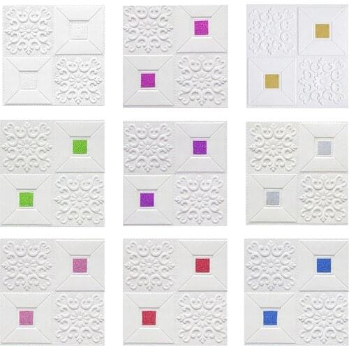 9 Styles 3D Wall Stickers Roof Self-adhesive Ceiling Wallpaper decorative Panels Foam Home Decor House Office Living Room Decor