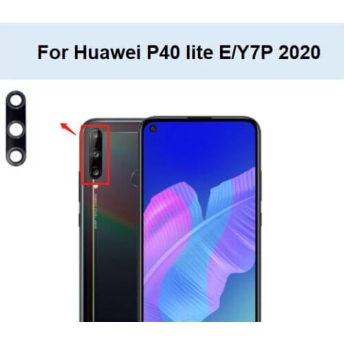 New For Huawei P40 Lite E Rear Back Camera Lens Glass For Huawei Y7P 2020 With Sticker Adhesive Glue