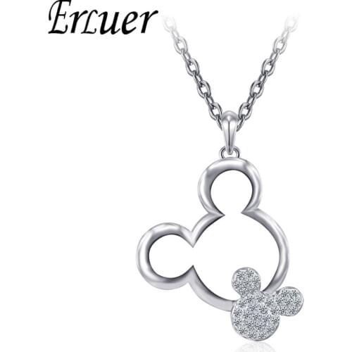 Fashion austrian rhinestone Girl Cute Women Wedding Child Crystal Jewelrys Mickey party popular Christmas gift Pendants Necklace