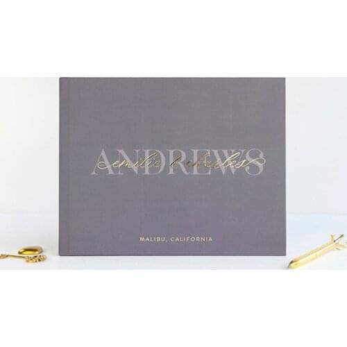 Personalise Mr and Mrs names Wedding Guestbook Gold Foil Baby shower Guest Book Personalized, Custom Birthday Instant Photo Book