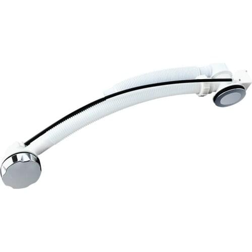 Plastic Concealed Bath Overflow Waste Pop-Up Plug Plastic Twist Chrome Handle Up Plug Bathtub Water Concealed Pipe Strainer