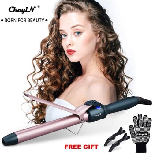 Ckeyin Professional Ceramic Lcd Hair Curler Roller Heating Curling Wand Fast Heating Electric Hair Curler Ceramic Styling Tools