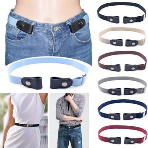 Buckle-Free Elastic Belts Invisible Belt for Men Women No Bulge Hassle Free Belt Adjustable 80-100 cm