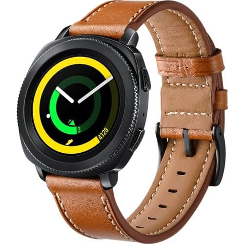 Watchband for Samsung Galaxy Watch Active 2 40mm 44mm Band 20mm Genuine Leather Wristband strap for Gear sport bracelet belt