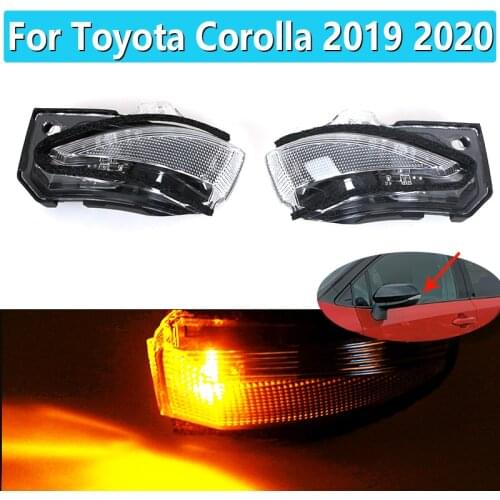 2 Pcs LED Dynamic Amber Mirror Turn Signal Light Blinker Lamp Flowing Water Blinker For Toyota Corolla Hatchback 2019 2020