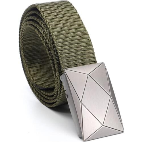 TJ-TingJun New Canvas Belt For Men And Women Youth Casual Simple CQB Tactical Military Training Turtle Buckle Canvas Belt C075