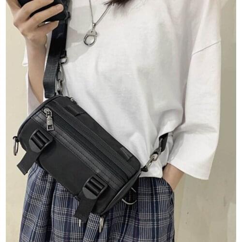 Street Hip Hop Bag Unisex Crossbody Bag Nylon Bucket Shoulder Bags High Quality Trend Handbag Phone Pack Casual Small Satchel
