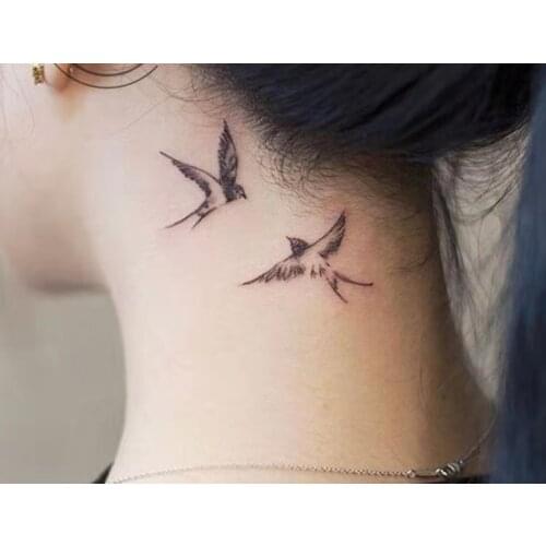 Waterproof Temporary Tattoo Sticker black Swallow bird tattoo flash tatoo fake Water Transfer tatto for Woman Man children Girl
