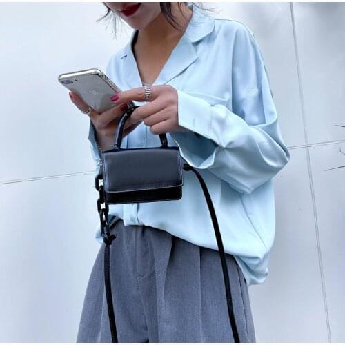 Women bag 2020 fashion PU Flap Single Fashion Solid Hasp Shoulder Bags mini handbag Euro-America style simple style high quality